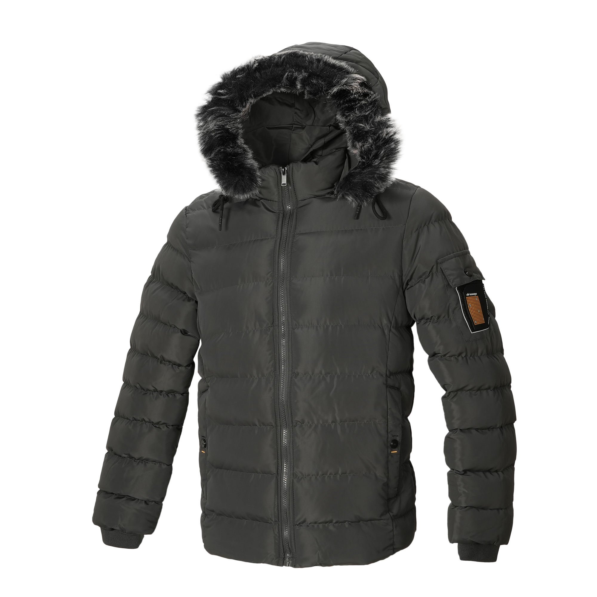 2024 Hot sale Manufacturer Winter Black Parka Fur Hooded Sport Oversize Loose Coat Men's Jackets