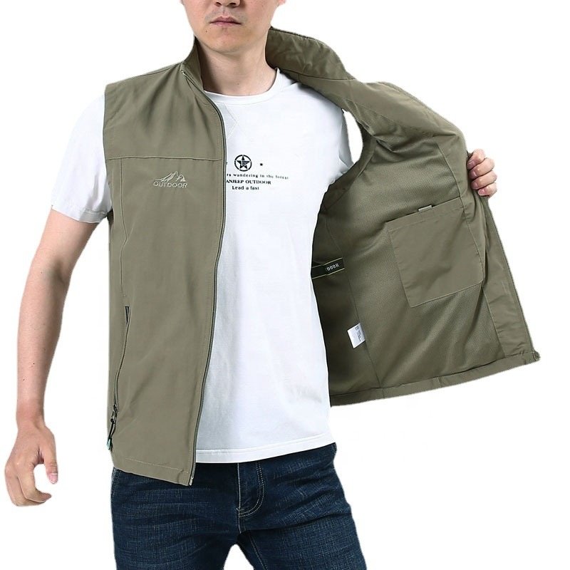 2022 Thin Section Breathable Custom Elderly Vest Vest Men's Jacket Black Cotton Men Vest