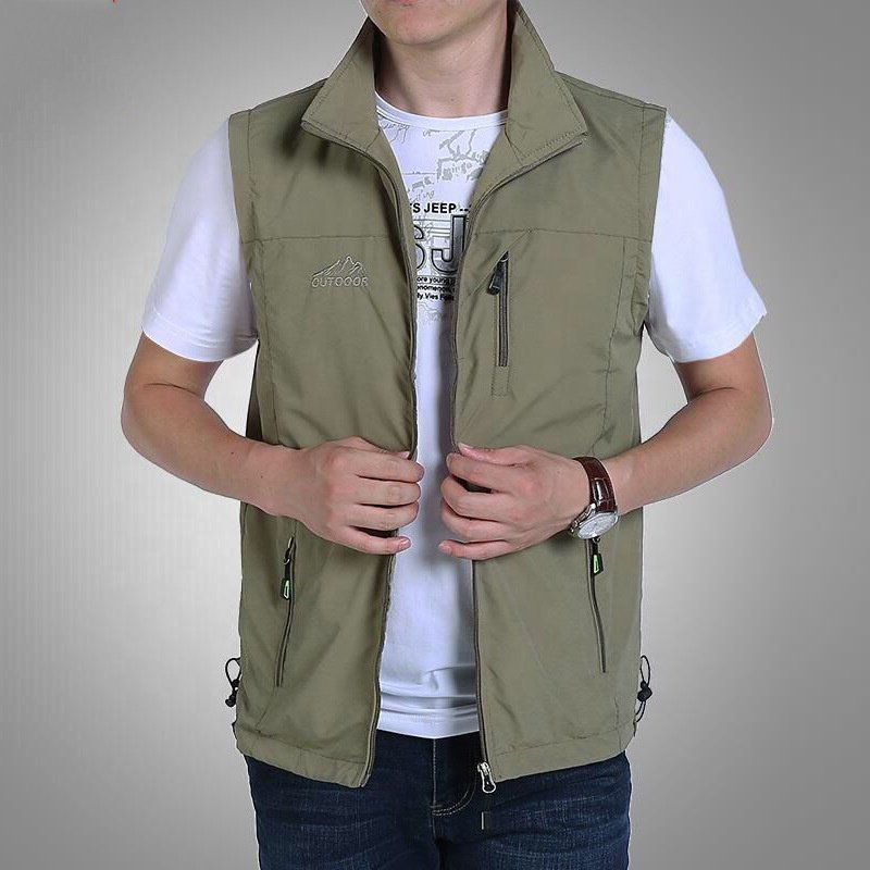 2022 Thin Section Breathable Custom Elderly Vest Vest Men's Jacket Black Cotton Men Vest
