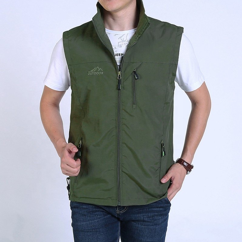 2022 Thin Section Breathable Custom Elderly Vest Vest Men's Jacket Black Cotton Men Vest