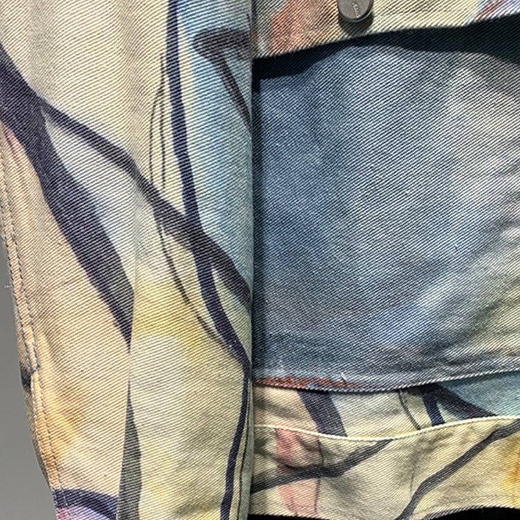High street style men's jacket spring autumn clothing all over printing denim jacket men graffiti jean jacket custom