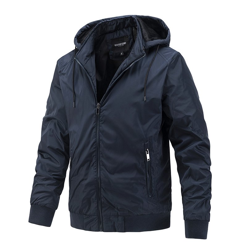 OEM Custom Design Winter Windbreaker Wholesale Men Plus Size Men's Jackets Plain Nylon Satin Bomber Men's Jackets
