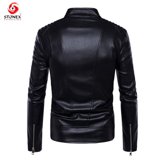 Mens Jackets Fashion Men Faux Leather Coat Zipper Overcoat Motor Jacket Motorcycle Bikers Top Clothing