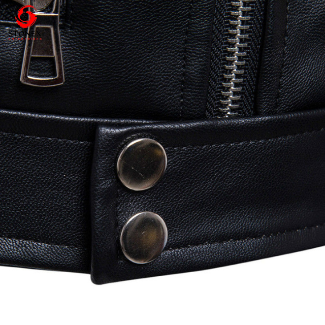 Mens Jackets Fashion Men Faux Leather Coat Zipper Overcoat Motor Jacket Motorcycle Bikers Top Clothing