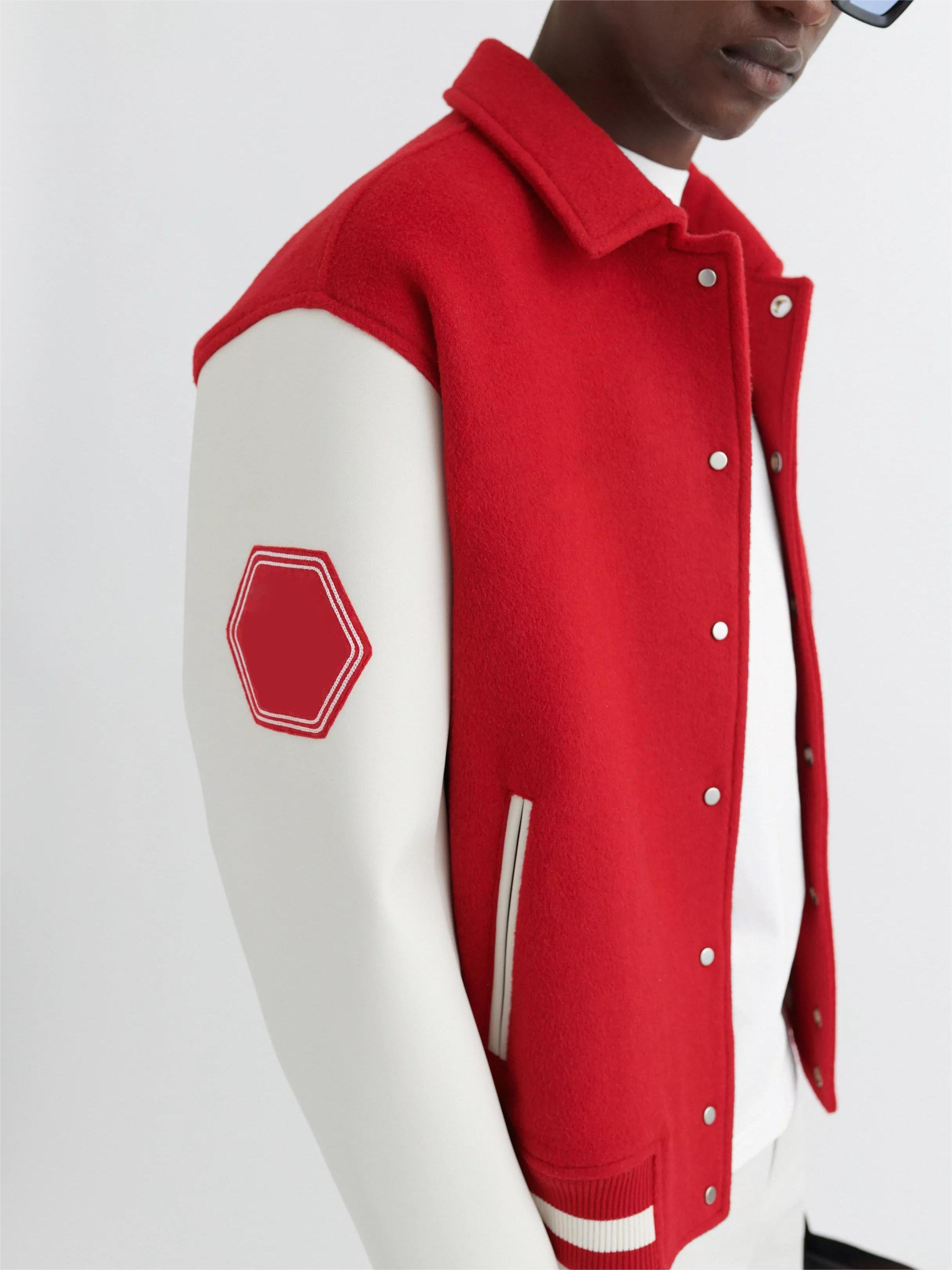 Custom Classic Thread Fabric Lapel Varsity Men's Jacket Blank Designer Jacket Unisex Embroidered Letterman Jacket