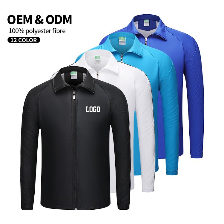 New fashion 100%polyester jackets men's windbreaker jackets for workers or volunteer zipper stand collar jackets