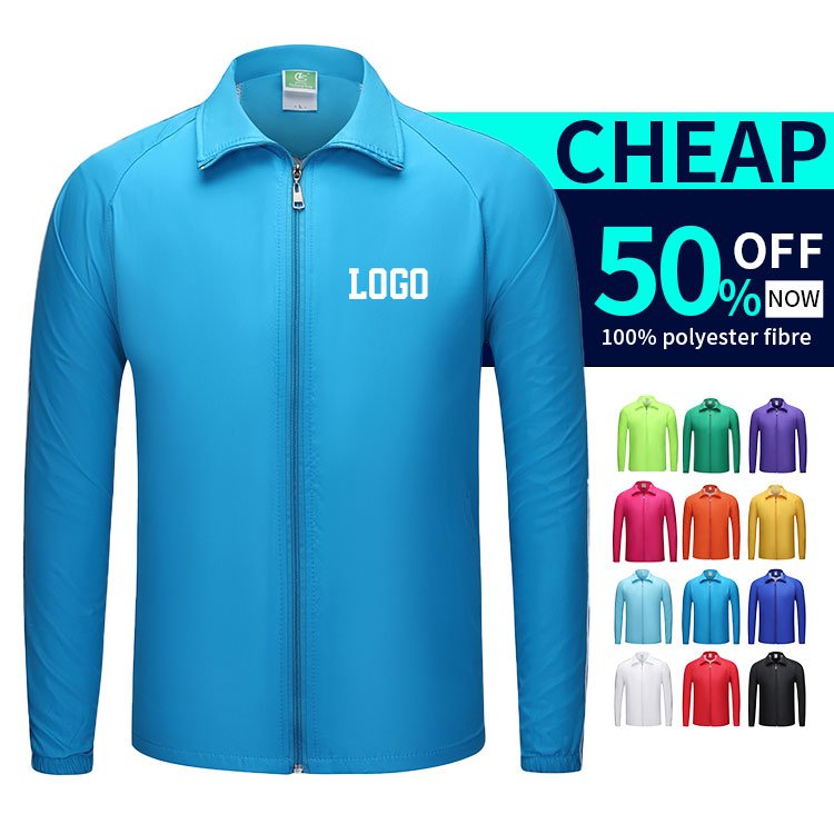 New fashion 100%polyester jackets men's windbreaker jackets for workers or volunteer zipper stand collar jackets