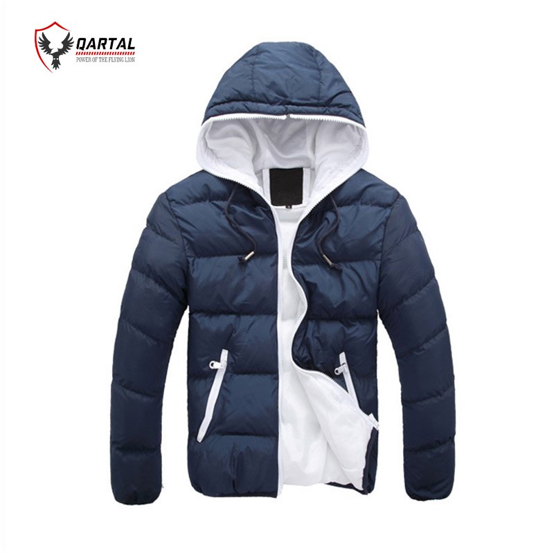 Men's Black Quilted Puffer Coat Quick Dry Warm Winter Outwear 100% Polyester down Jacket Overcoat with Regular Length