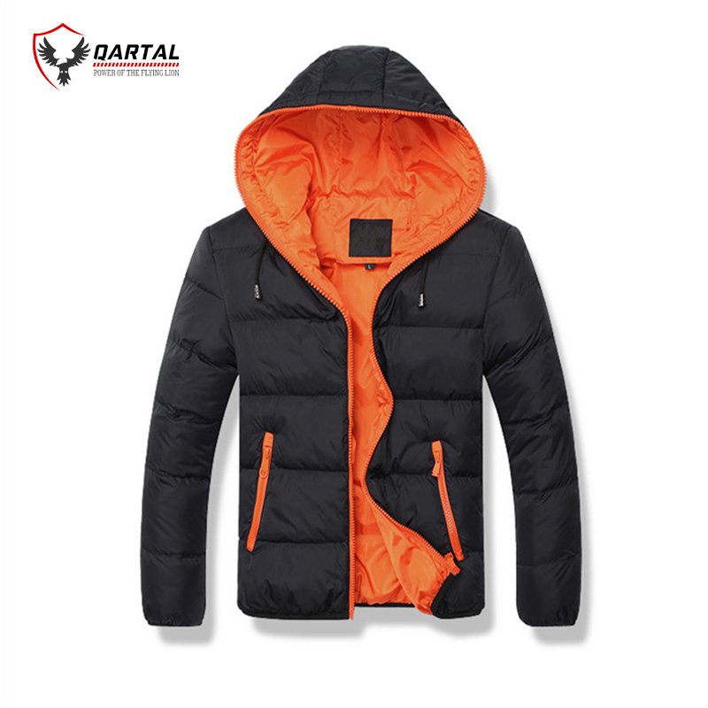 Men's Black Quilted Puffer Coat Quick Dry Warm Winter Outwear 100% Polyester down Jacket Overcoat with Regular Length