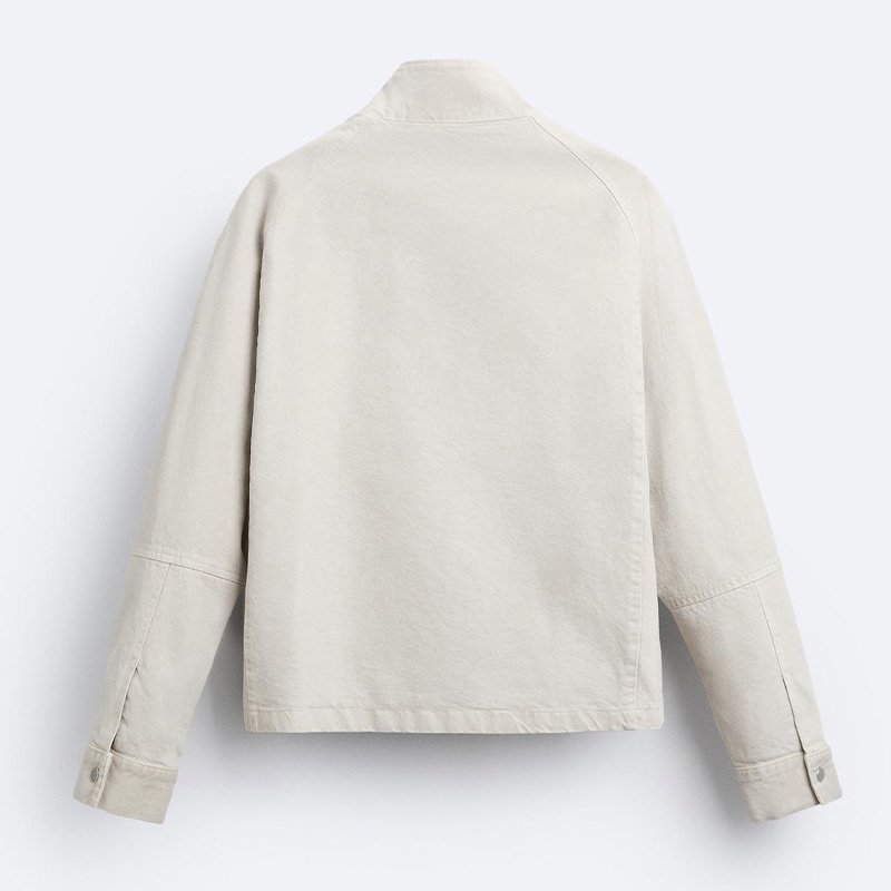 ZATRHMBM men's Autumn Casual jacket 2024 New Fashion Trend Loose Stand Collar Long Sleeve Solid Color men's jacket