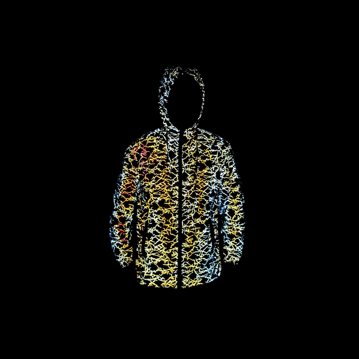 pullover long sleeve boy girl hiphop hoodies streetwear men stylish rainbow printed reflective fashion casual zip hooded jacket