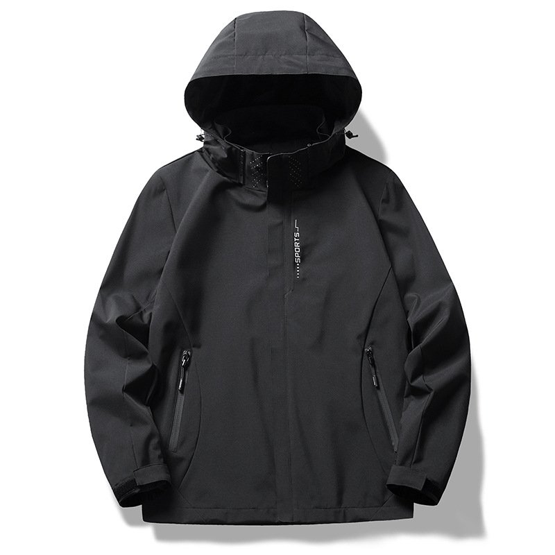Wholesale Men's Custom Logo Hooded Windbreaker Jacket Windproof and Waterproof for Outdoor Camping Hiking Mountain Adventures