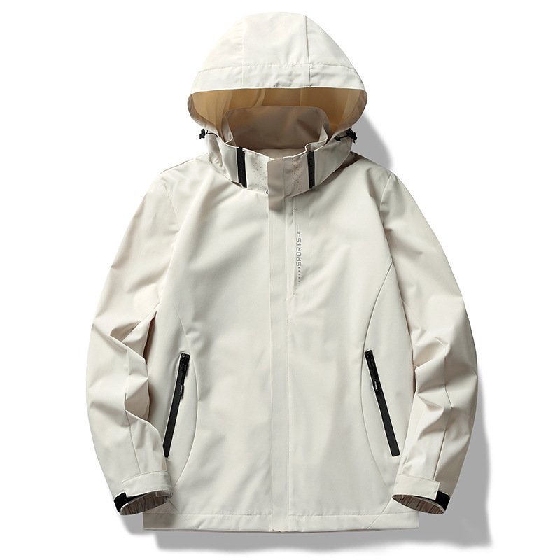 Wholesale Men's Custom Logo Hooded Windbreaker Jacket Windproof and Waterproof for Outdoor Camping Hiking Mountain Adventures