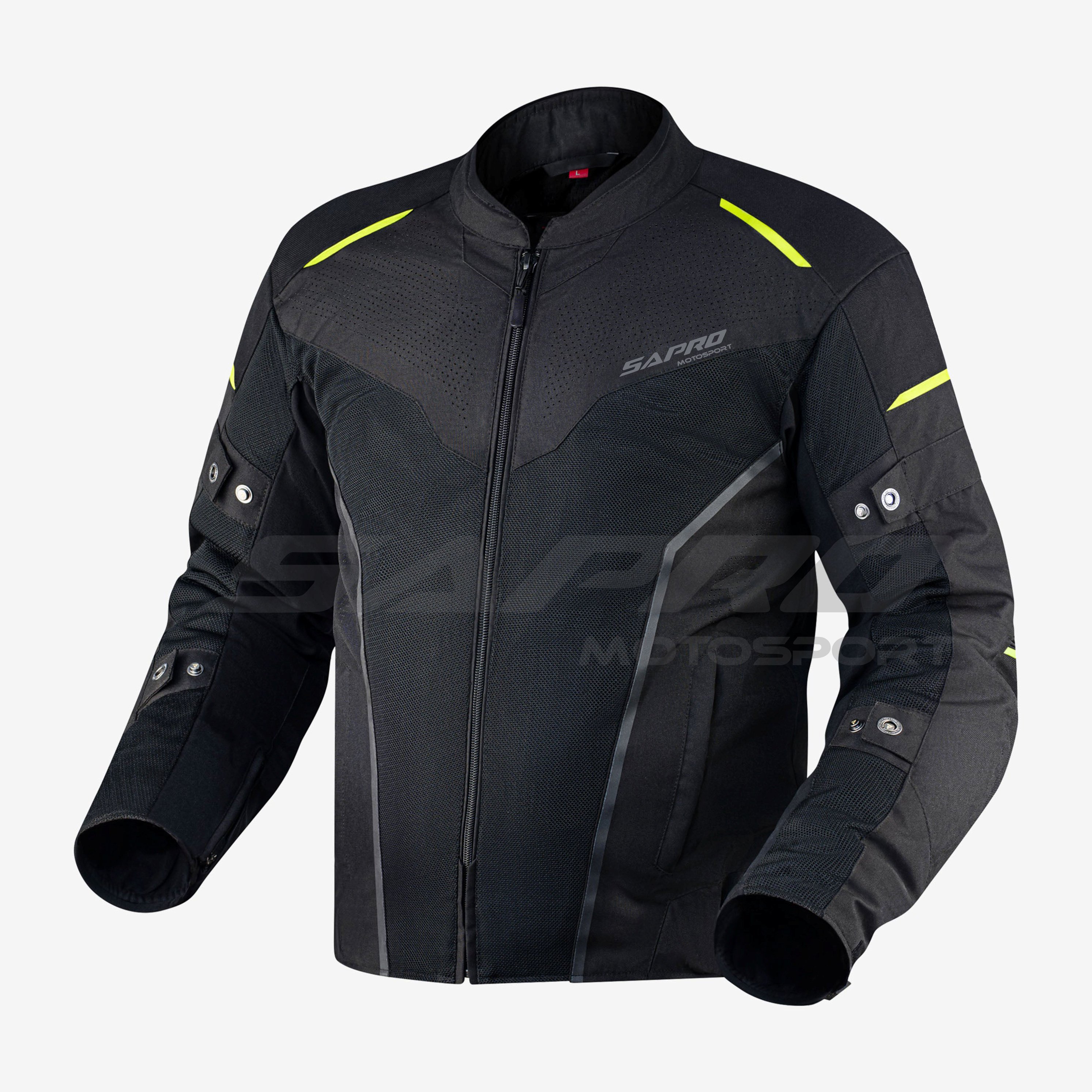 Ballistic Matt Mesh 600 D Polyester Summer Jacket Motorcycles Water-Proof Stand Collar Zipper Closure Washed Technics Solid
