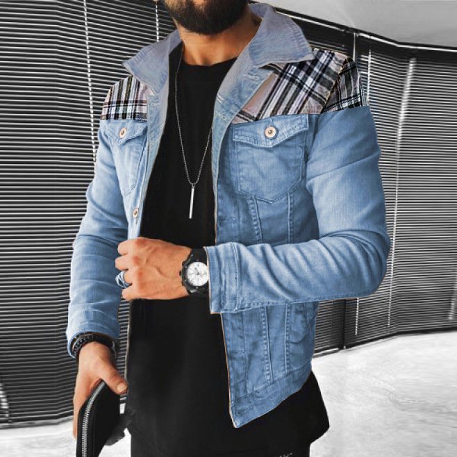 Fall 2022 Wholesale Vintage Men's Jackets Fashion Turn-down Collar Slim Denim Jeans Jacket