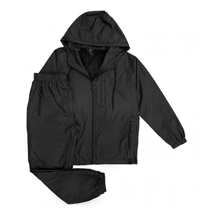 Men's Light Weight Nylon Windbreaker Fitted Tracksuit Polyamide Shell Sauna Gym Set with Mesh Lining Outside Hiking Wear