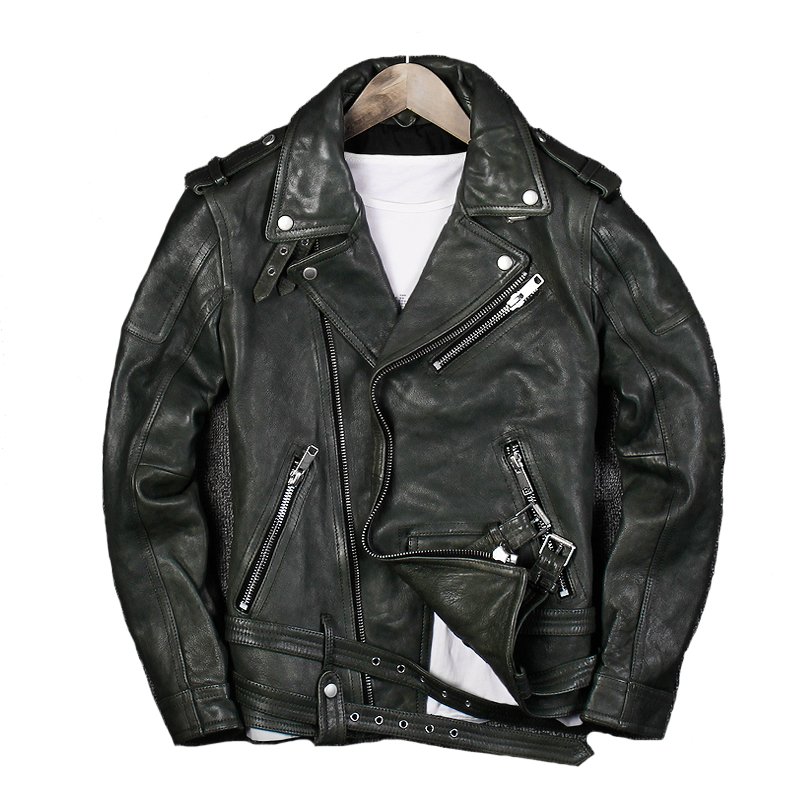OEM Custom Classic Style Red Veg.Tanned Leather Biker Pilots Jacket Men