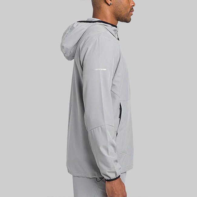 Manufacturer Custom 100% Nylon Woven Blank Streetwear Outdoor Hiking Running Sports Zip Up Pocket 2 In 1 Men Windbreaker Jacket