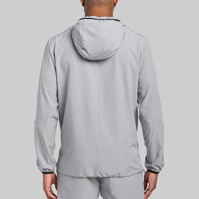 Manufacturer Custom 100% Nylon Woven Blank Streetwear Outdoor Hiking Running Sports Zip Up Pocket 2 In 1 Men Windbreaker Jacket
