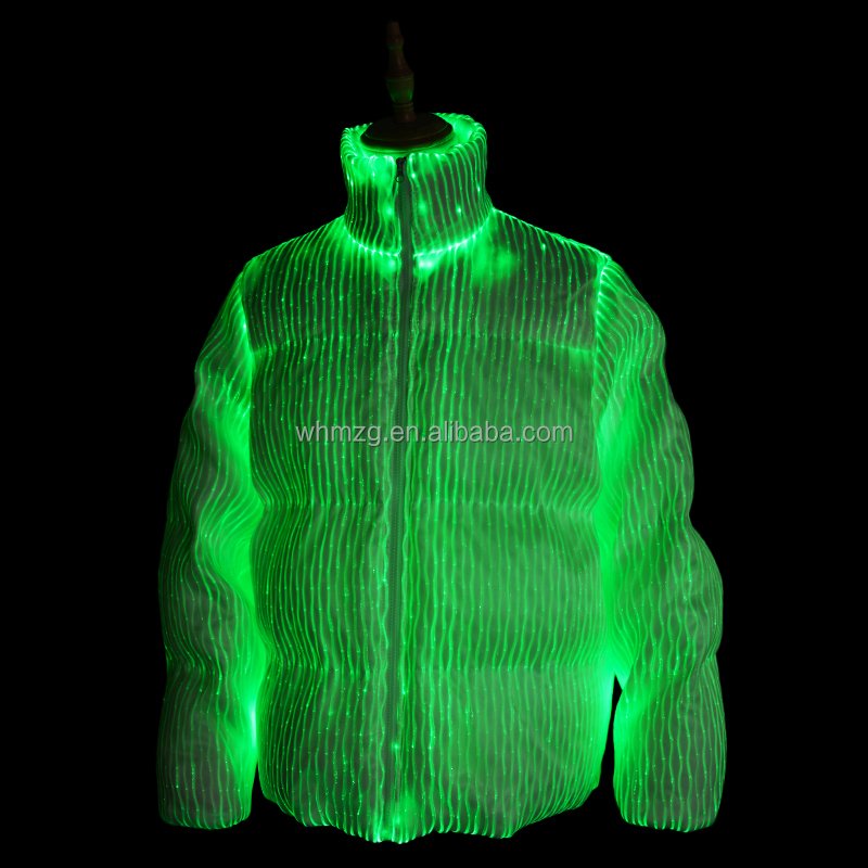 Factory Direct Sale Men's Down Coat Fiber Optic Hot Selling Glowing Clothes Colors Changeable for Party Performance Stage Outfit