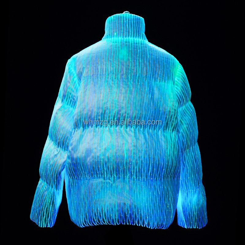 Factory Direct Sale Men's Down Coat Fiber Optic Hot Selling Glowing Clothes Colors Changeable for Party Performance Stage Outfit