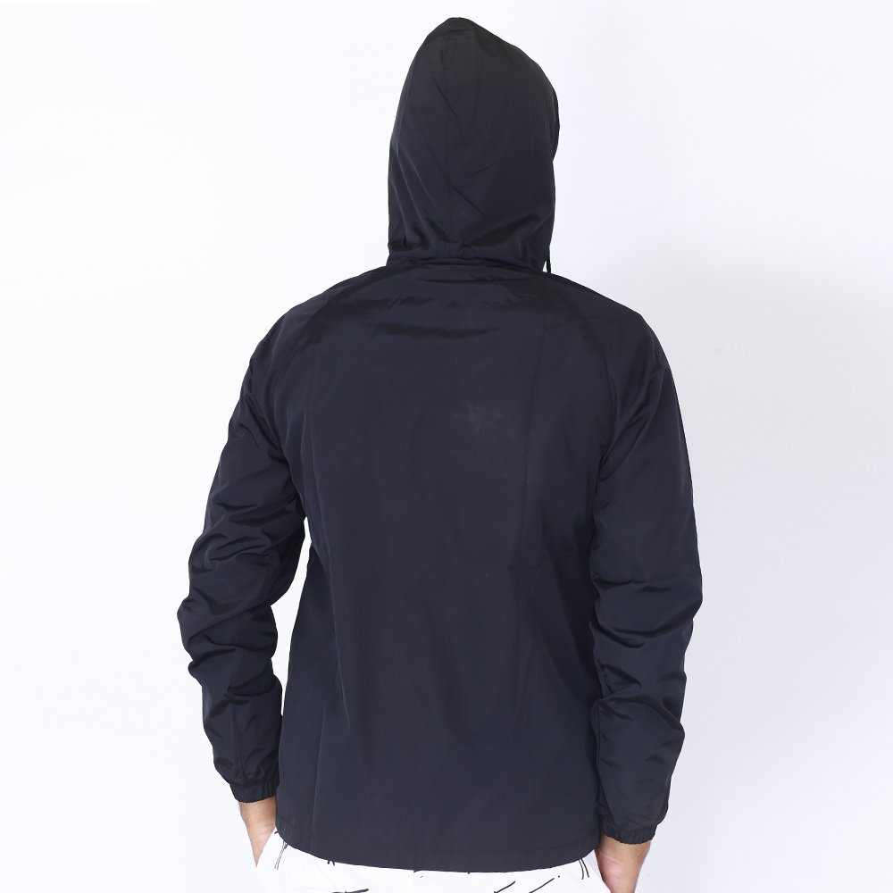 Custom Design Men's Solid Breathable Black Wind Breaker Full Sleeve Jackets