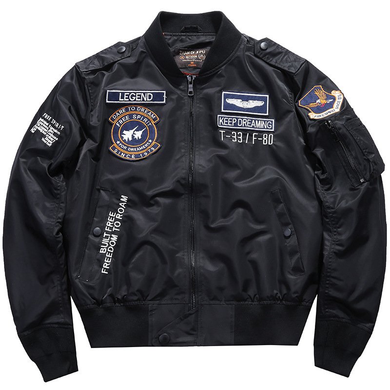 Custom New Design Fashion Men's Jacket Embroidery patch Casual Zipper Coat