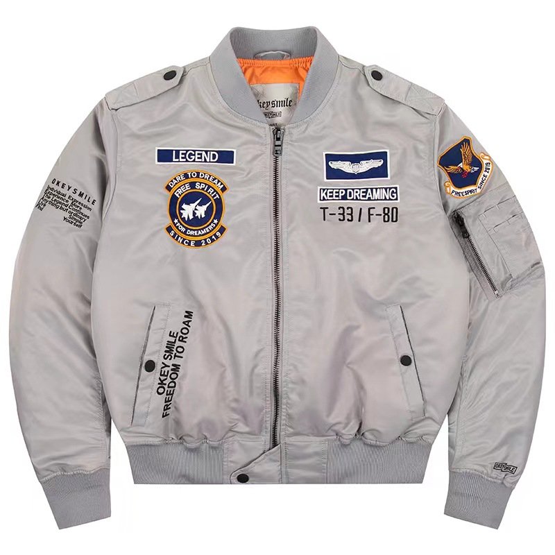 Custom New Design Fashion Men's Jacket Embroidery patch Casual Zipper Coat