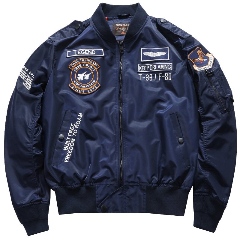Custom New Design Fashion Men's Jacket Embroidery patch Casual Zipper Coat