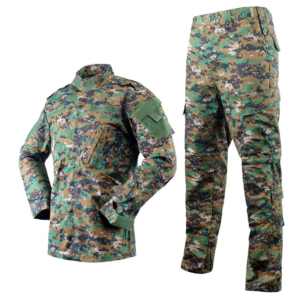 Men's Jacket Hiking camouflage clothing Digital Woodland training uniform used suit fishing