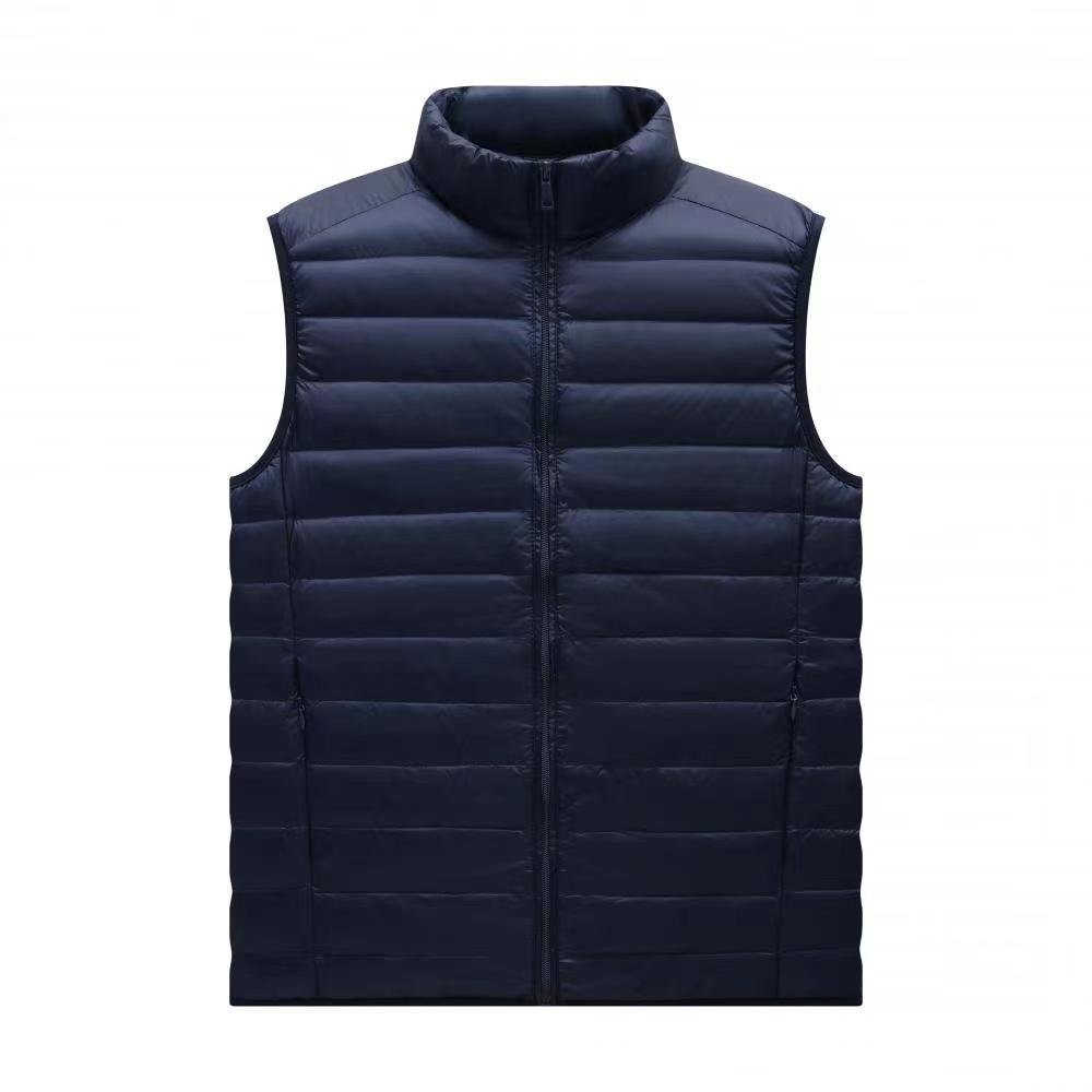 Packable Lightweight Down Vest Men's Loose Fit Washed Duck Sherpa-Lined Vest Outdoor Padded Ski Vest