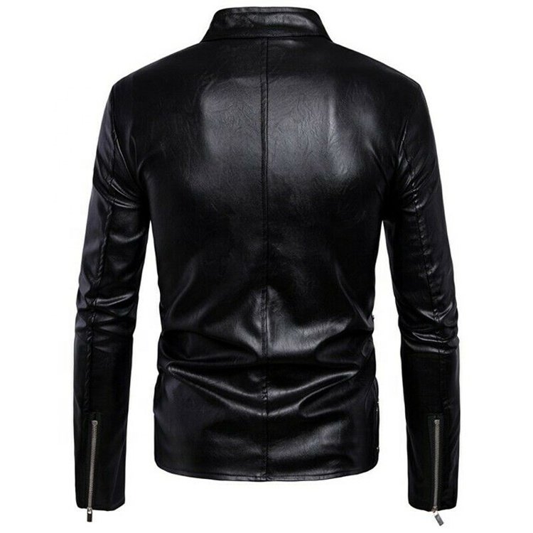 Wholesale Long Sleeve Black Motorcycle Mens Real Splicing Genuine Leather Jacket Mens