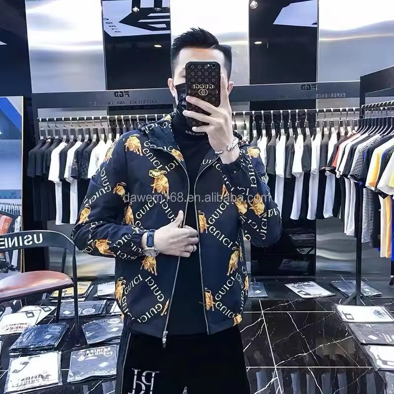 2024 Wholesale cheap hot selling men's jacket spring and fall new fashion hip hop casual hooded sports trend thin jacket