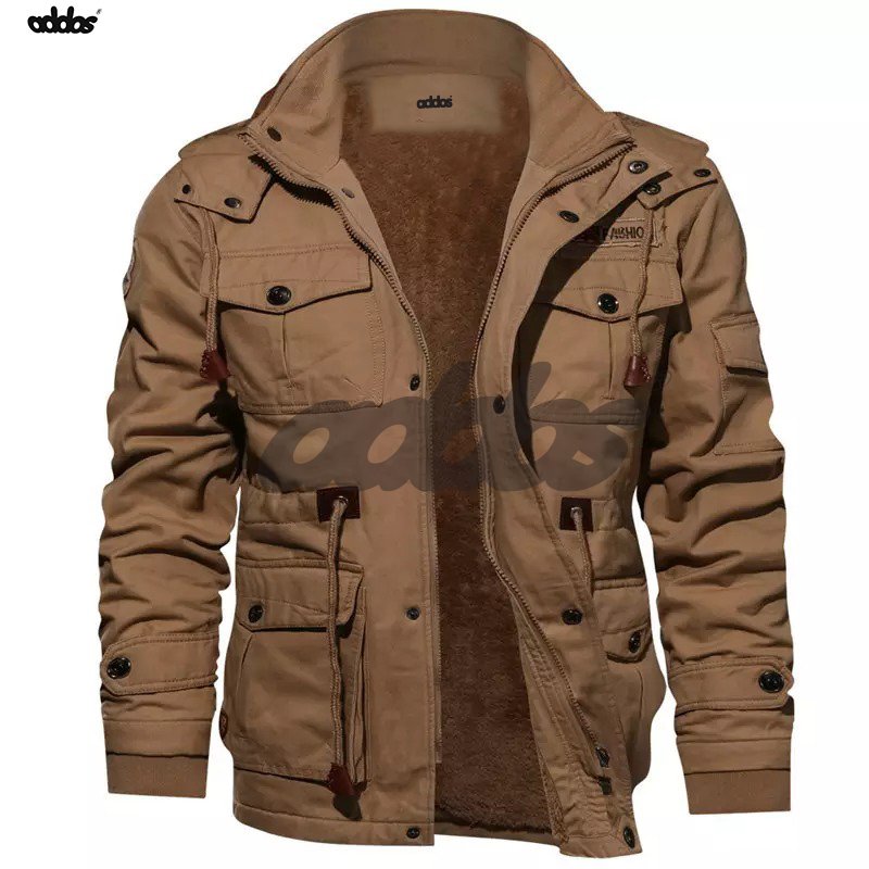 New Fashion Custom Made High Quality Mens Pilot Jacket With Fur Lining Plus Thick Wash Outdoor Jackets For Men