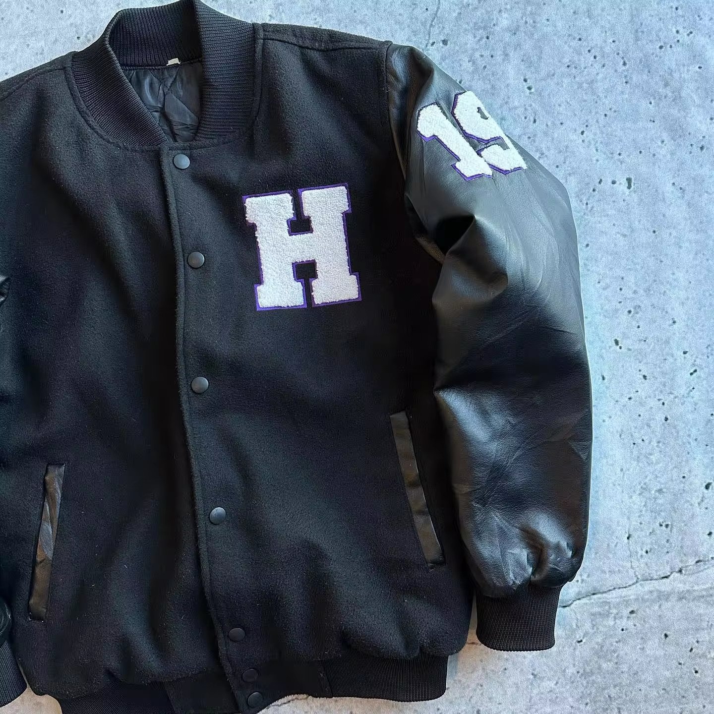 Plus Size Men's Bomber Baseball Jacket Custom chenille Patches Embroidery logo Letterman Varsity Jacket For Men