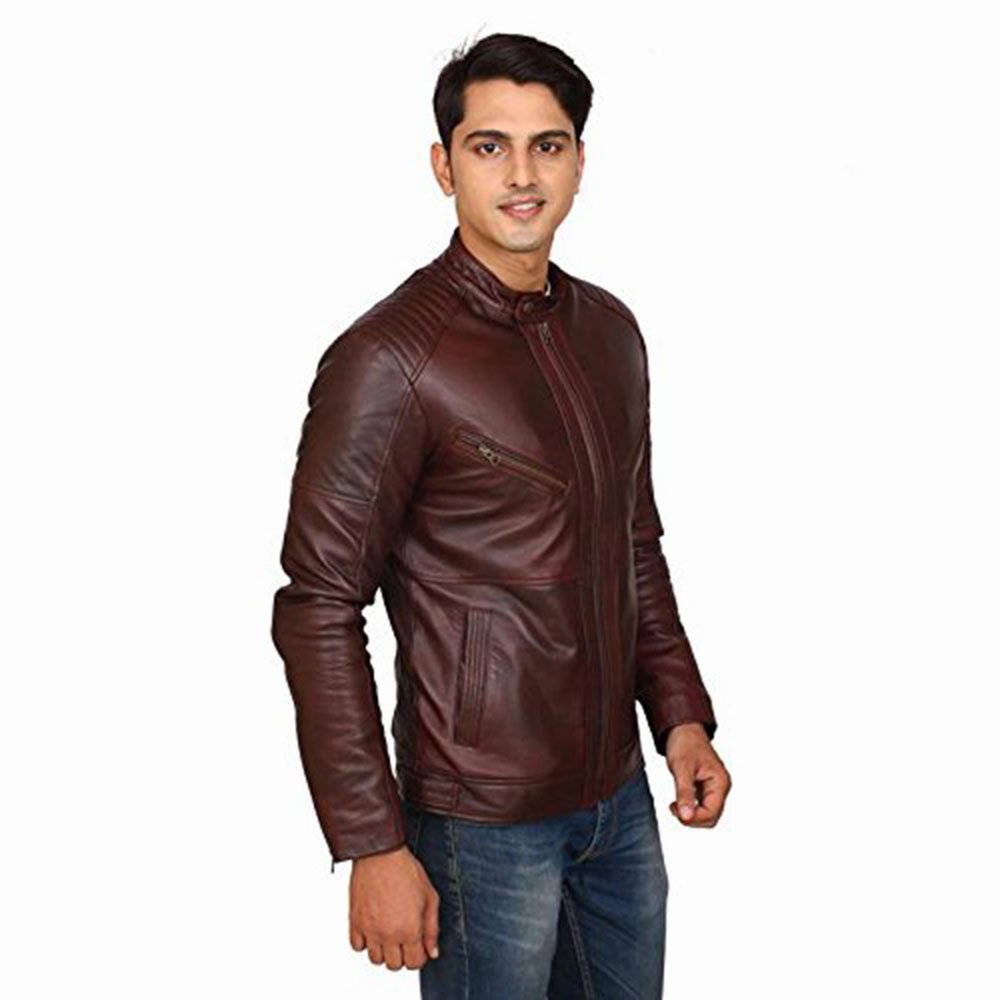 Leisure Wear High Grain Men's Jackets Made With Genuine Leather Casual Wear Leather Jackets For Sale