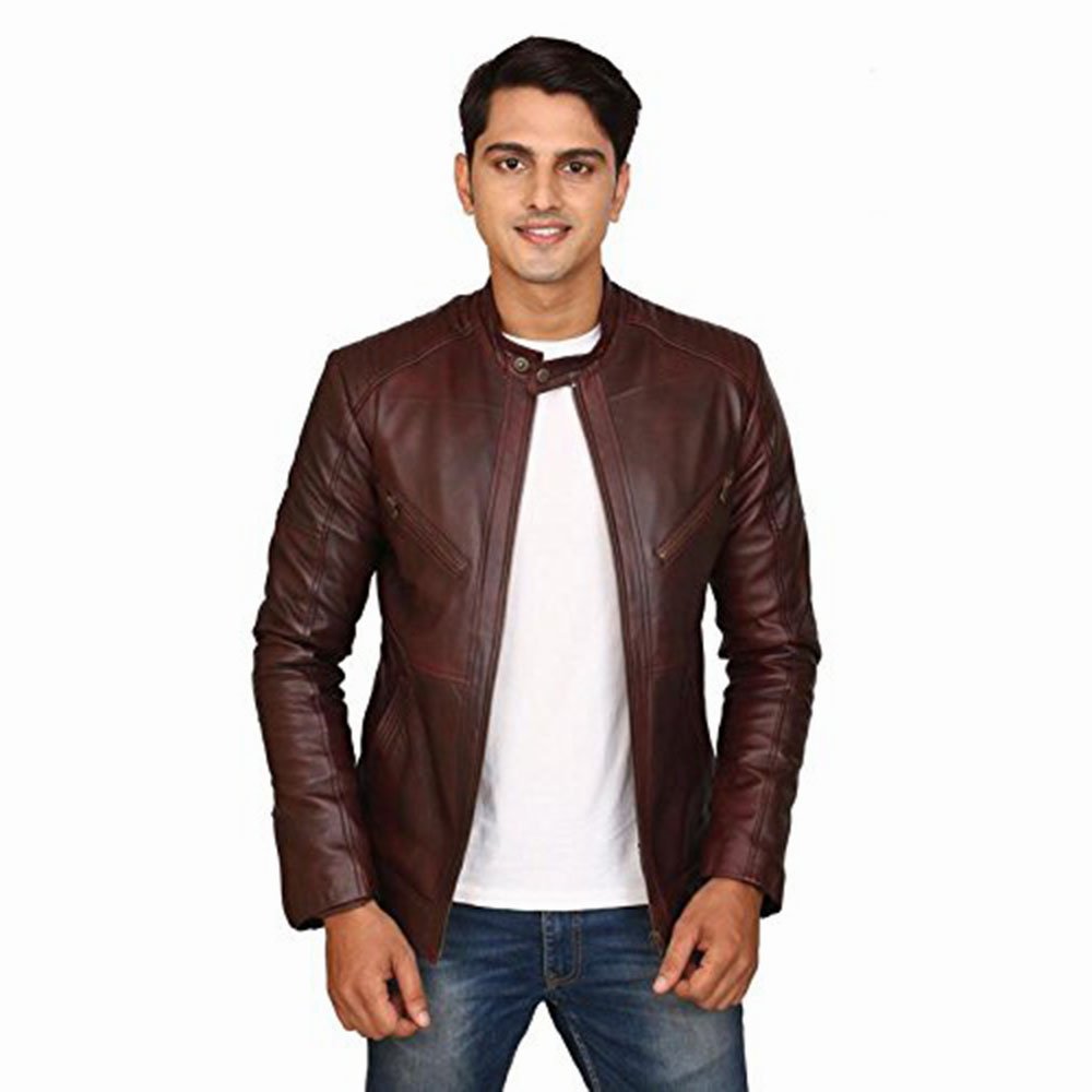 Leisure Wear High Grain Men's Jackets Made With Genuine Leather Casual Wear Leather Jackets For Sale