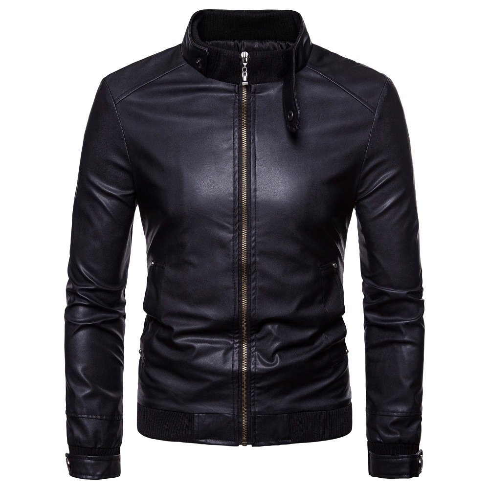 Wholesale high-quality men's slim fit men's motorcycle leather jacket custom baseball bomber leather varsity jacket