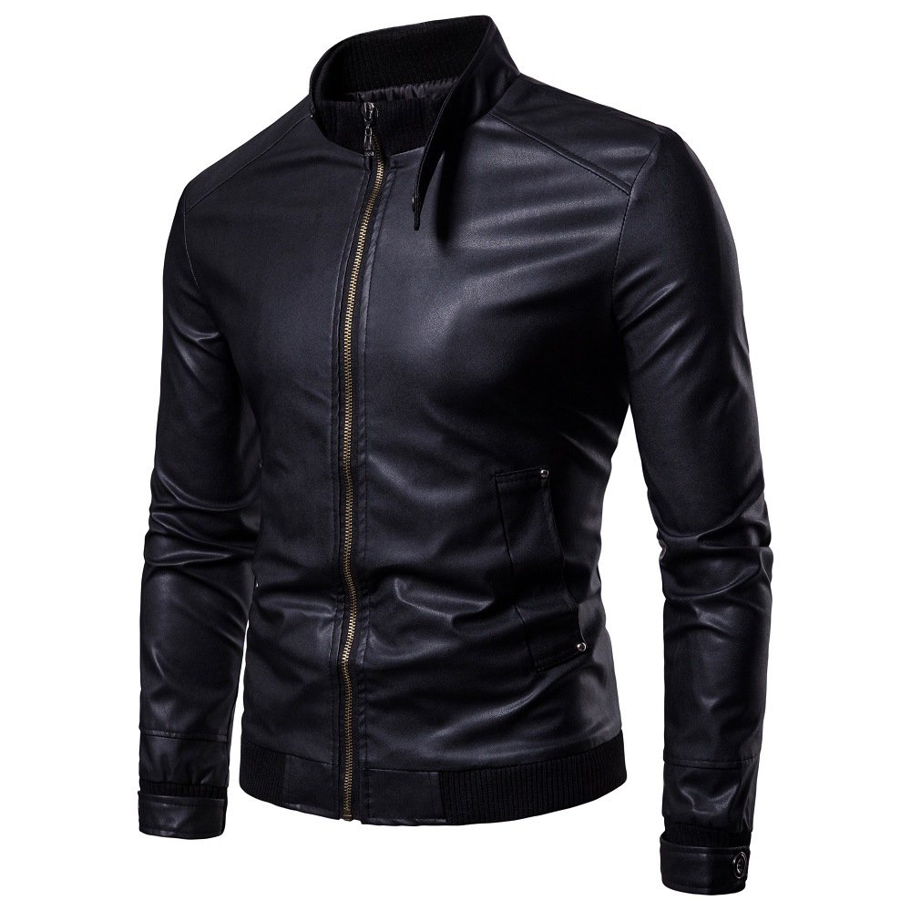 Wholesale high-quality men's slim fit men's motorcycle leather jacket custom baseball bomber leather varsity jacket