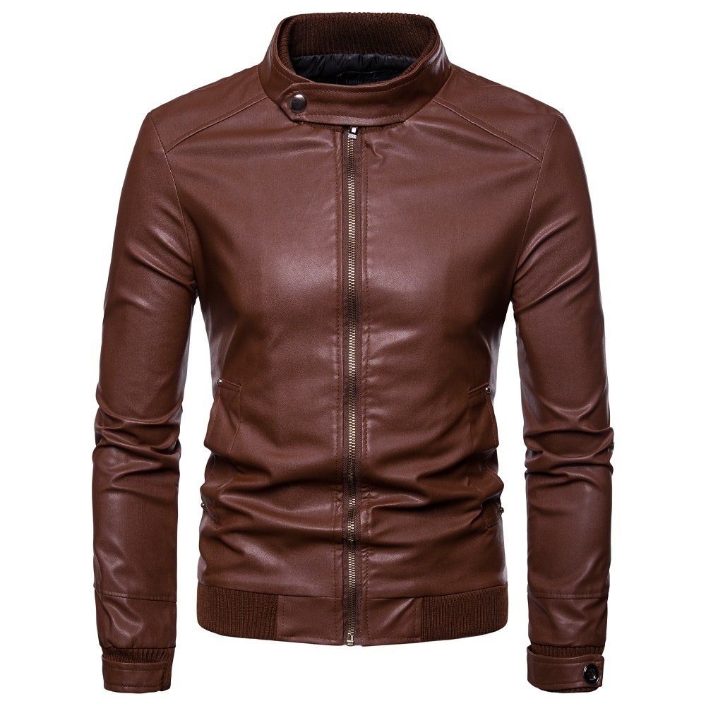 Wholesale high-quality men's slim fit men's motorcycle leather jacket custom baseball bomber leather varsity jacket