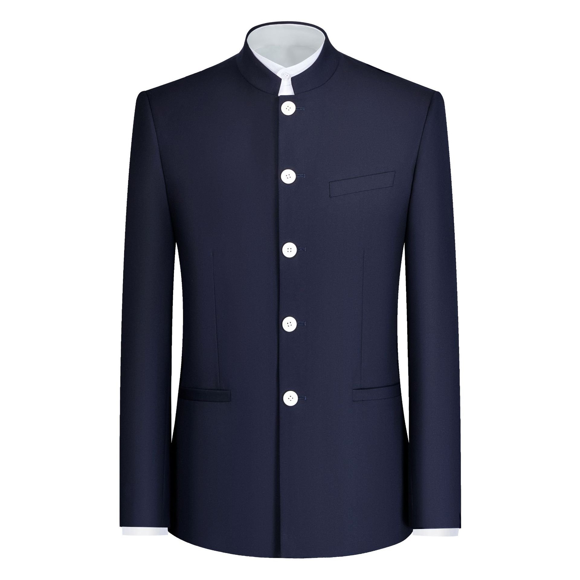 S-4XL suit men's slim fitting Chinese bridegroom dress Chinese stand collar suit Chinese style 2-piece casual suit