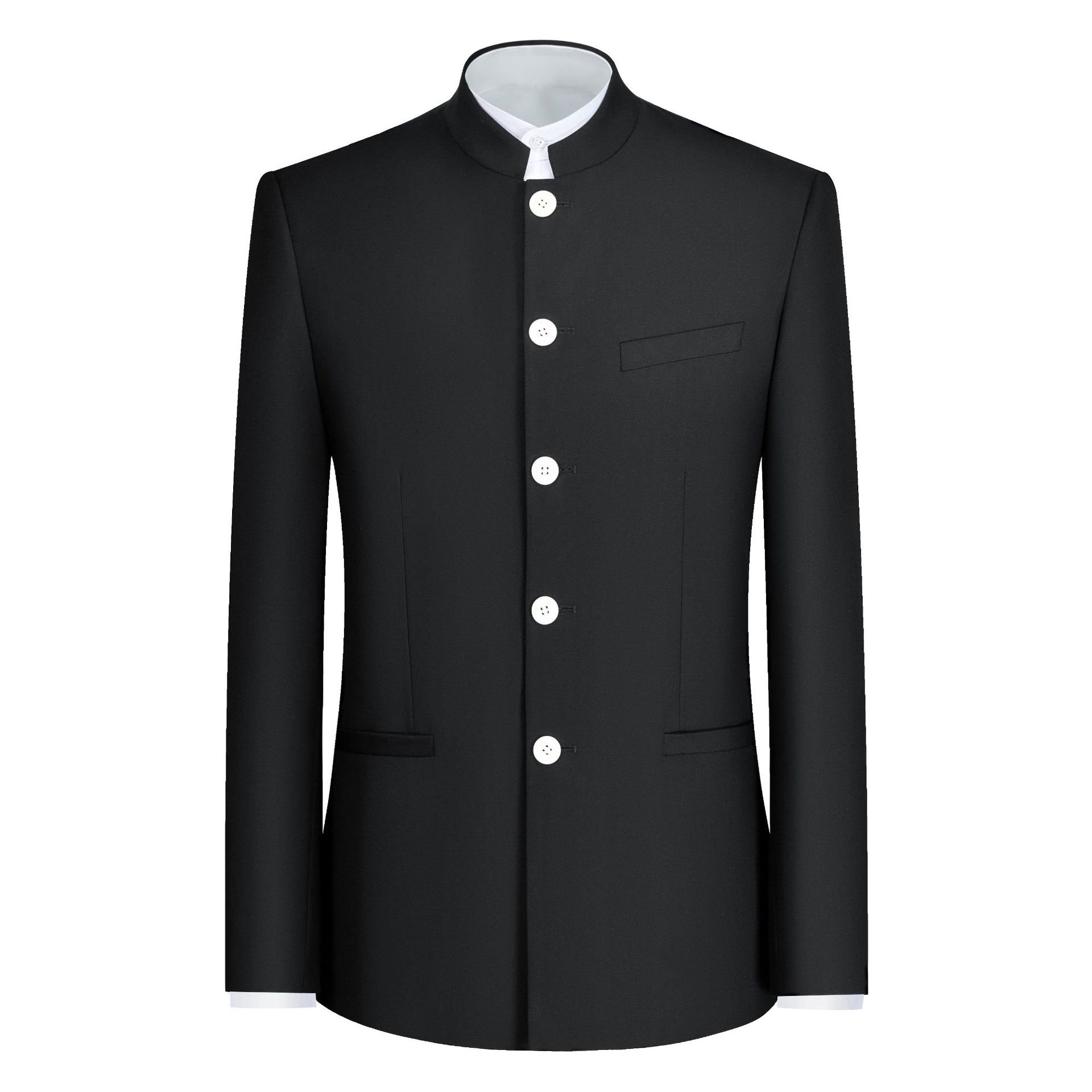 S-4XL suit men's slim fitting Chinese bridegroom dress Chinese stand collar suit Chinese style 2-piece casual suit