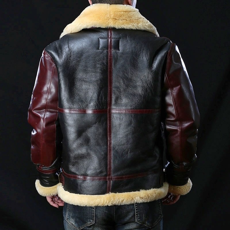 Custom Winter Top Quality B3 Bomober Fur Unisex Genuine leather Jacket Shearling Sheepskin Clothings Jackets