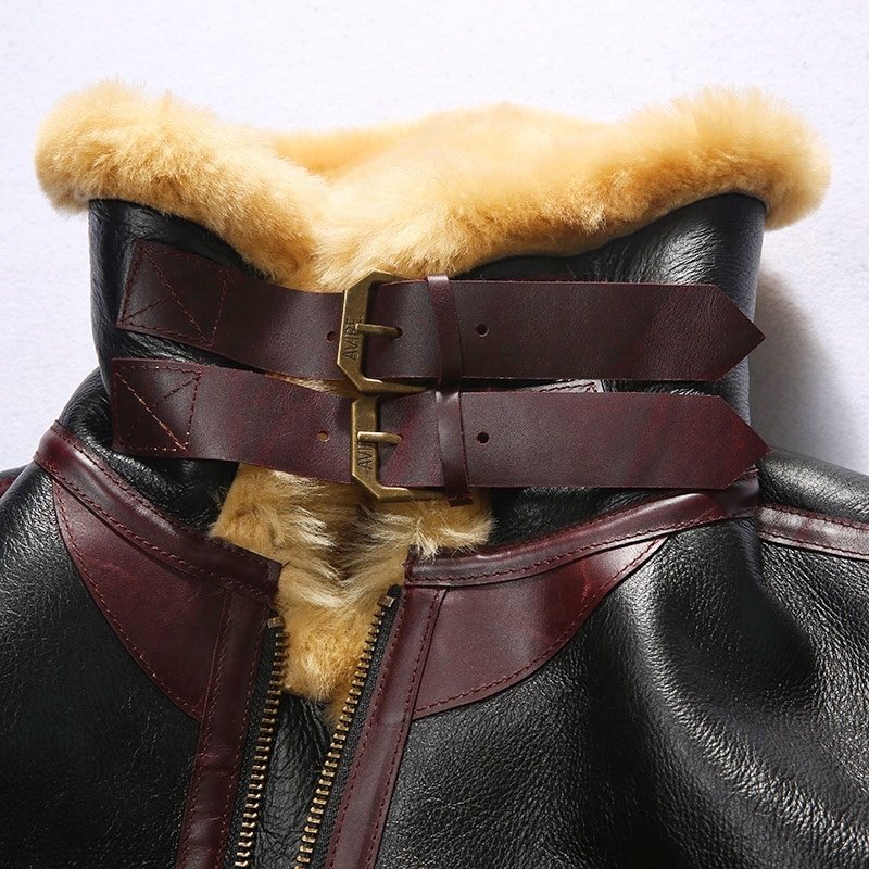 Custom Winter Top Quality B3 Bomober Fur Unisex Genuine leather Jacket Shearling Sheepskin Clothings Jackets