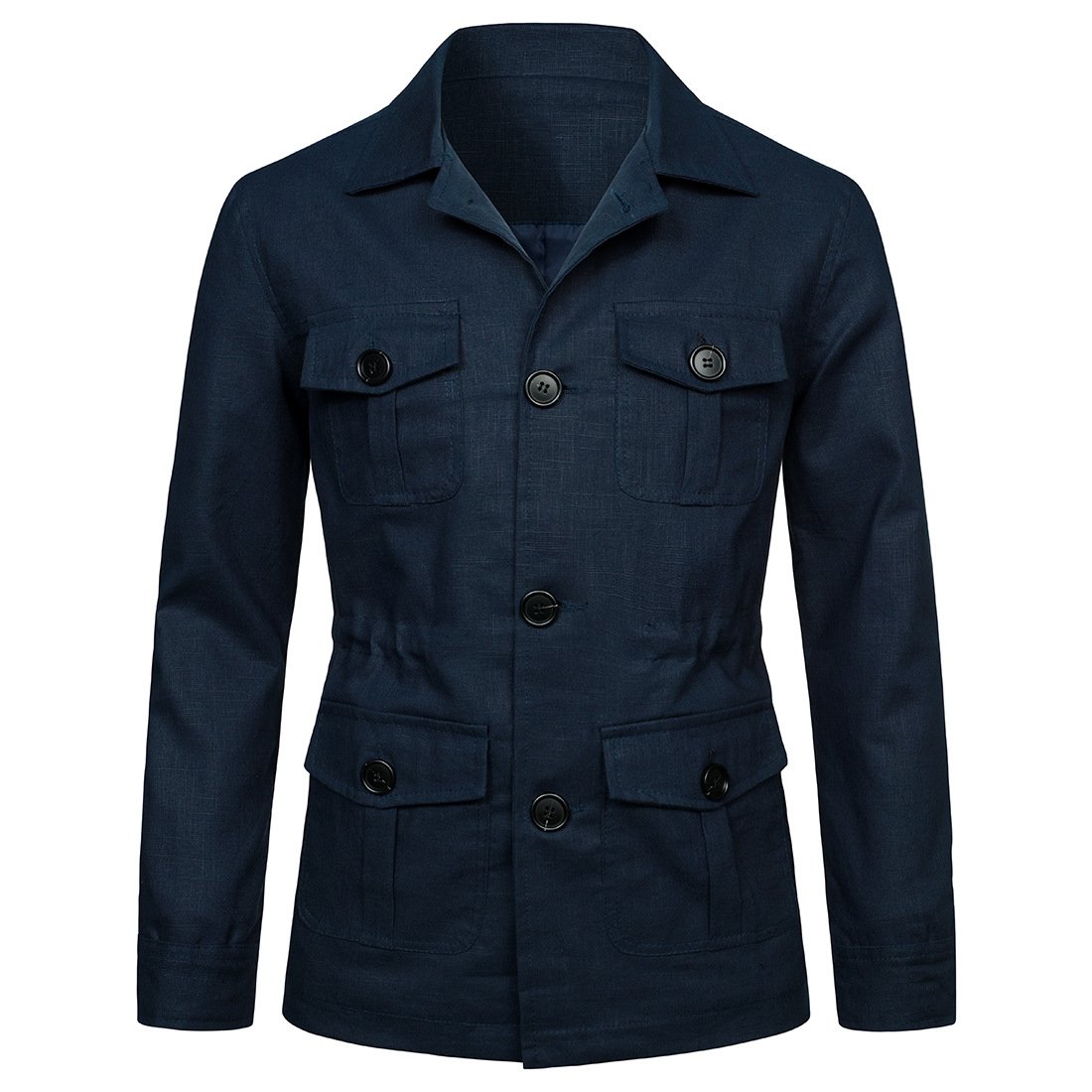 Liu Ming Hot Selling Wholesale Autumn Winter Men Plus Size Multi Pockets Outdoor Streetwear Cotton Linen Cargo Jackets