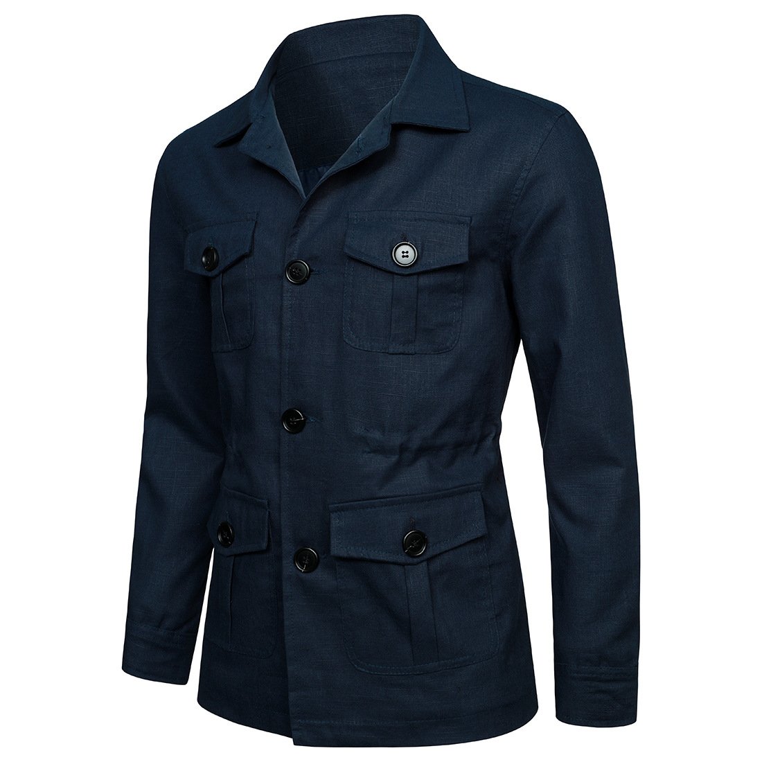 Liu Ming Hot Selling Wholesale Autumn Winter Men Plus Size Multi Pockets Outdoor Streetwear Cotton Linen Cargo Jackets
