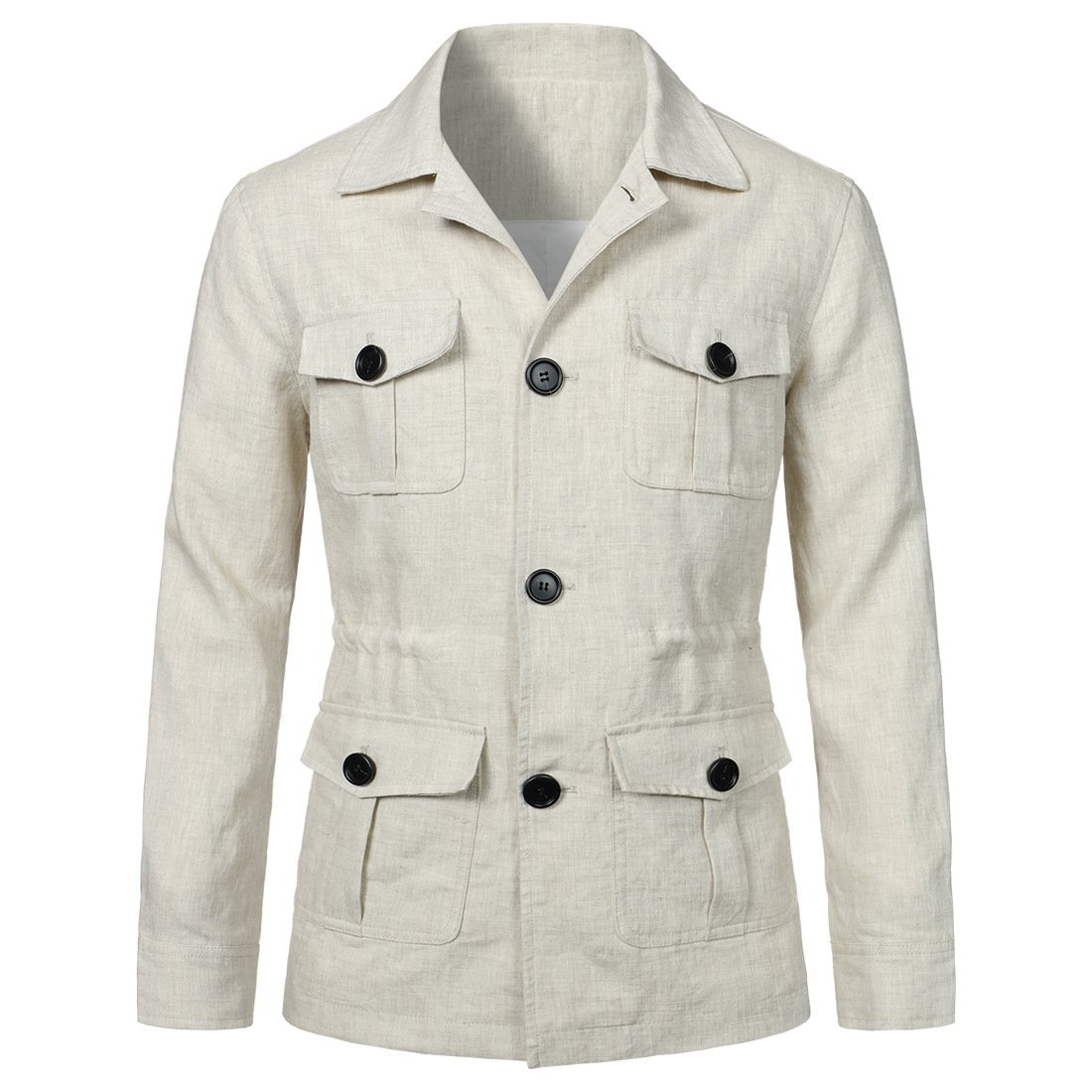 Liu Ming Hot Selling Wholesale Autumn Winter Men Plus Size Multi Pockets Outdoor Streetwear Cotton Linen Cargo Jackets