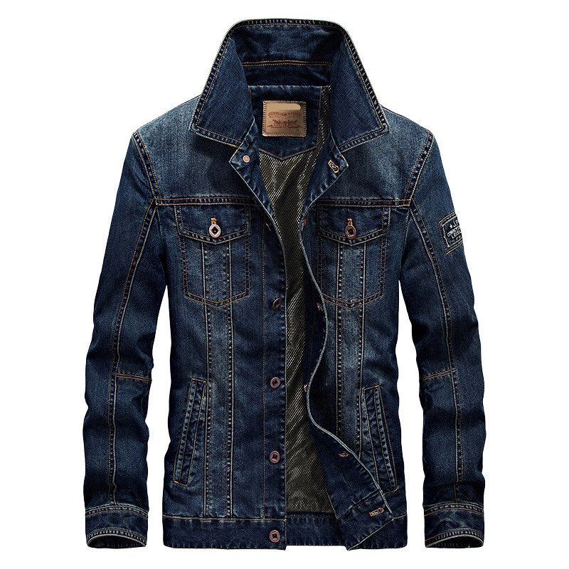 Custom Logo Winter Denim Mens Fleece Coat Leader Plus Size Men's Jackets