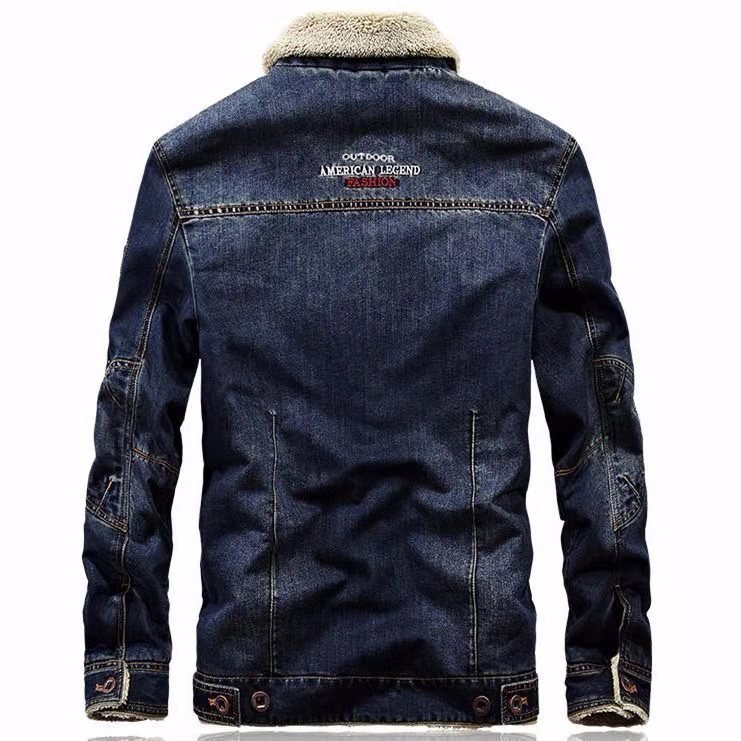Custom Logo Winter Denim Mens Fleece Coat Leader Plus Size Men's Jackets