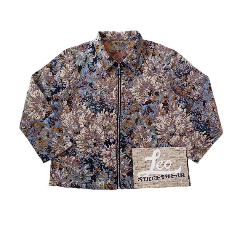 Wholesale New Autumn Winter Men's Tapestry Jackets Fashion Vintage Bomber Zipup Jacket For Men Windbreaker Coat Softshell Jacket